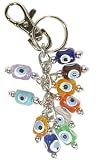 Multi Color Evil Eye Keychain with Tubes