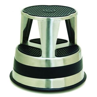 New Cramer Llc Kik Step Stool Stainless Steel Spring-Loaded Wheels Vinyl Bumpers Non-Skid Base