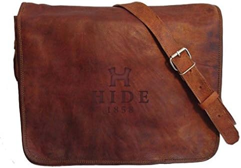 HIDE 1858 TM Genuine Leather Dark Tan Sling Bag 11"