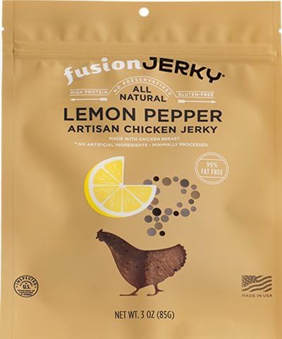 Fusion Jerky Lemon Pepper Chicken Jerky 4 Pack (3oz each)