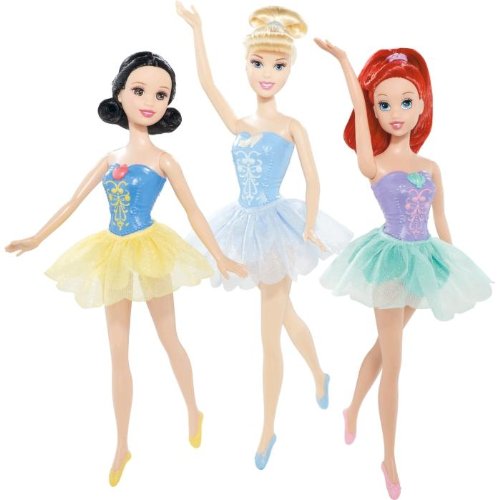 Disney Princess Ballerina Snow White, Cinderella, Ariel Dolls
