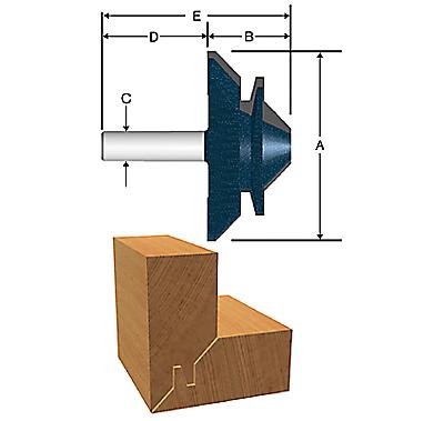 BOSCH 84508M 3-1/8-Inch Diameter 1-3/8-Inch Cut Carbide Tipped Lock Miter Router Bit 1/2-Inch Shank
