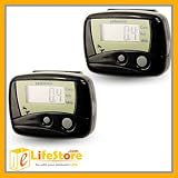 2 pcs Black Calorie Step Counter Pedometer Walk Fitness UK