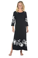 Petite Cotton/Knit 3/4 Sleeves Spring Summer Fall Bateau Neck Scoop Neck Floral Print Ankle Length Evening Dress 