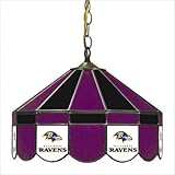 IMAGE OF Baltimore Ravens Stained Glass Pub Light Style: Swag