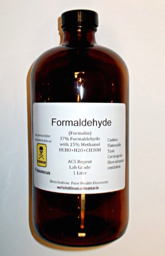 4 (FOUR!) Liters 37% Formaldehyde (approximate 1 gallon in 4 bottles) UPC grade. Shipped fast ONLY to lower USA 48 states - save by stocking up