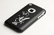 Apple iPhone 1G Soft Polycarbonate Slim fit Case - Black with Butterfly Tattoo (Cozip Brand) Made in Korea