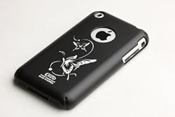 Apple iPhone 1G Soft Polycarbonate Slim fit Case - Black with Butterfly Tattoo (Cozip Brand) Made in Korea