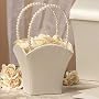 Ivory Flower Girl Basket