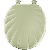 Mayfair 22EC 006 Shell Sculptured Molded Wood Toilet Seat with Lift-Off Hinges, Round, Bone