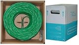 CAT5E, UTP, Bulk Cable, Solid, CMP/Plenum, 350MHz, 24 AWG, Green, 1000 ft