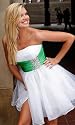 2301 WHITE STRAPLESS SHORT PARTY,PROM DRESS