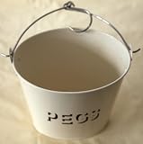 Cream Enamel Metal Peg Bucket from The Contemporary Home