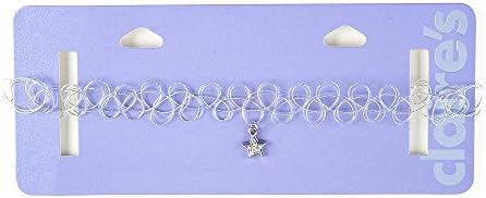 Claire's Accessories Girls Silver Tattoo Choker Necklace with Star Pendant