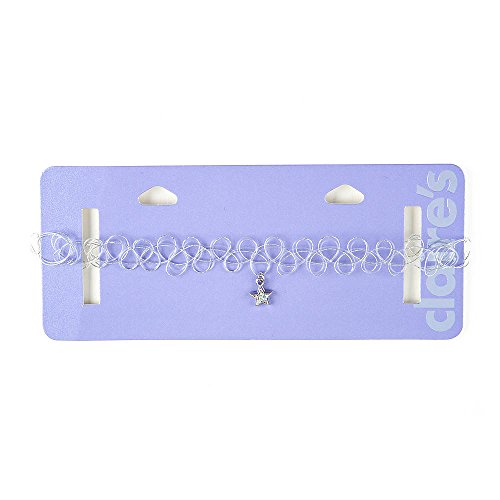 Claire's Accessories Girls Silver Tattoo Choker Necklace with Star Pendant
