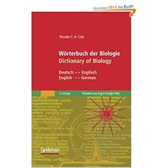W�rterbuch der Biologie/Dictionary of Biology: Deutsch/Englisch - English/German