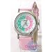 Montre p�dagogique pour apprendre � lire le temps - Enfant - Filles Cadran rose- vert - 105013CC