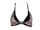 Becca Black Swimsuit-top W/pink Crochet Trim