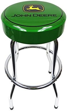 John Deere Green Garage 29 Inch Stool with Chrome Plated Legs