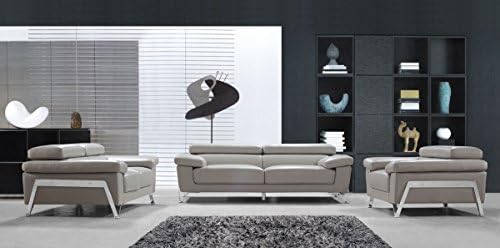 Divani Casa Encore - Modern Grey Leather Sofa Set