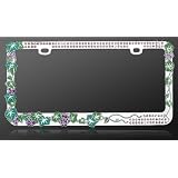 Buy License Plate Frame - Metal Bling - Classy Grape Vine w Dazzling Purple Crystals