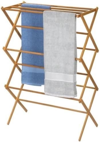 NEW Household Essentials Folding Clothes Drying Rack, Bamboo