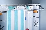 125-225cm Extendable DOUBLE TOWEL SHOWER CURTAIN RAIL Rod in Chrome