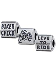 Sterling Silver Biker Chick Zable Bead Charm bz2217