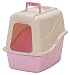 Petmate Hooded Litter Pan Set Large, Beige/Light Pink