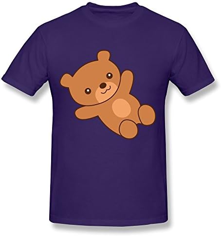 Leapens Male's Custom Short Sleeve Baby Bear T-Shirt Purple US Size S