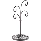 Curved Tree 4 Arm Metal Kitchen Stand Cups and Mugs Holder in Mahogany Finish - 16"