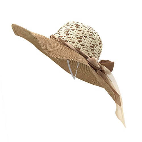 lethmik Straw Hat Ladies Floppy Summer Beach Hats Brimmed Sun Caps