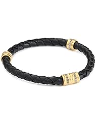 Paige Novick Braided Leather "Surf Club" Black Bangle Bracelet