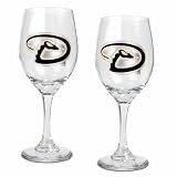Arizona Diamondbacks 2-Piece Wine Glass Set  (Primary Logo)