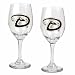Arizona Diamondbacks 2-Piece Wine Glass Set  (Primary Logo)