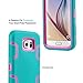 ULAK Galaxy S6 Case, S6 Case - Shock Absorption Hybrid Rubber Combo Case Cover 3in1 Rigid Plastic+Soft Silicone for Samsung Galaxy S6 (Rose Pink/Blue)