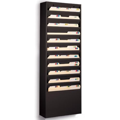 File Folder Wall Rack with 11 Tiered Pockets, Shows Only
