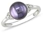 10k Gold 1/8ct TDW Diamond and Cultured Pearl Ring
