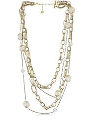 Devon Leigh "Statement Necklaces" Multi-Tiered Bronze and 24k Gold Overlay Cracked Quartz Necklace