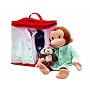 Russ Applause10" Curious George Dress-up Travel Tote with Doctor and Pajama Outfits