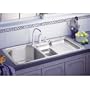 Elkay Sinks EGPI4322L Elkay Gourmet Cuisine Centre Sinks W Ribbed Area Stainless Steel 1 Holes