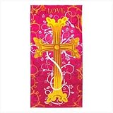 FLORAL CROSS BEACH TOWEL