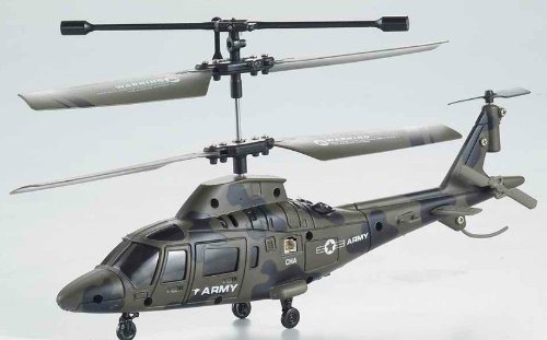 U801 Ultra Stable Mini 3.5 Channel Army Military Indoor RC Helicopter with Built-in Gyro Gyroscope -- NEW Model!
