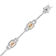 Sterling Silver Bracelet with Clear / Champagne CZs