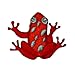 ID 0004 Red Frog Sitting Embroidered Iron On Applique Patch