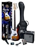 SX BG1K LH 3TS + BA1565 Bass Package with Amp, Carry Bag, Strap and Instructional DVD - B001231620