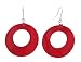 Earrings - E157 - Round Open Shell (1-5/8") ~ Red