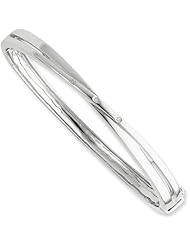 White Ice Sterling Silver Genuine Diamond Bangle Bracelet