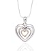 Olive N Figs Sterling Silver 'Carinh Heart' Pendant Necklace on 18inch Italian Shiny Snake Chain