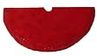 56" Solid Red Christmas Tree Skirt with Sequin Mosaic Trim